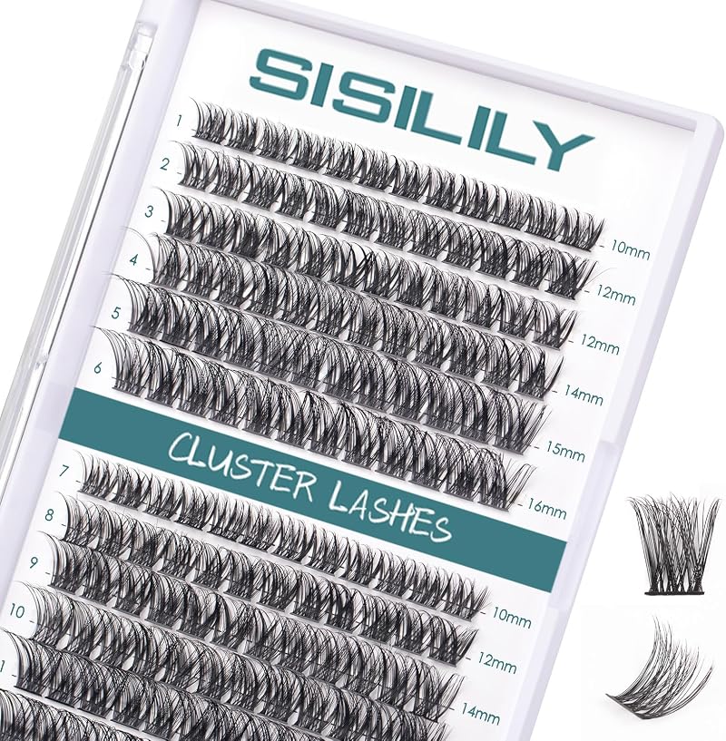 SISILILY Individual Lashes 144 Clusters C D Curl 10-16mm DIY Lashes