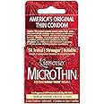 Kimono MicroThin Condoms - Premium Lubricated Natural Latex Condoms, Thinnest Condoms, Vegan-Friendly, No Latex Odor - Thin, Strong, and Extra Sensitive - Pack of 3