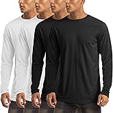 MAGCOMSEN 4 Pack Men's Shirts Long Sleeve Sun Protection UPF 50+ UV SPF Dry Fit T-Shirts for Workout Athletic