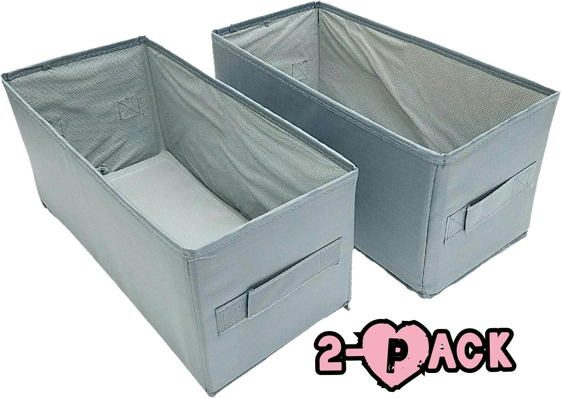 Verisea Multi-Purpose Fabric Storage Bin, 2-PACK (Gray)