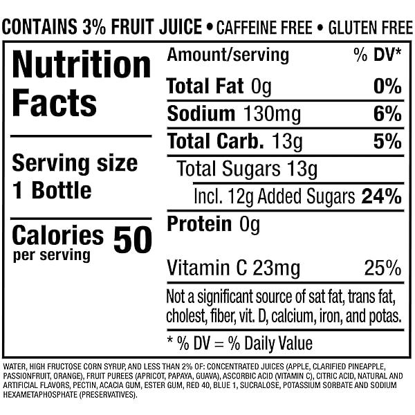 HAWAIIAN PUNCH FRUIT JUICY RED FRUIT JUICE DRINK, 10 FL OZ BOTTLES, 24 COUNT (4 PACKS OF 6), READY-TO-DRINK, ON-THE-GO, CAFFEINE-FREE, CARBONATION-FREE, GLUTEN-FREE, EXCELLENT SOURCE OF VITAMIN C