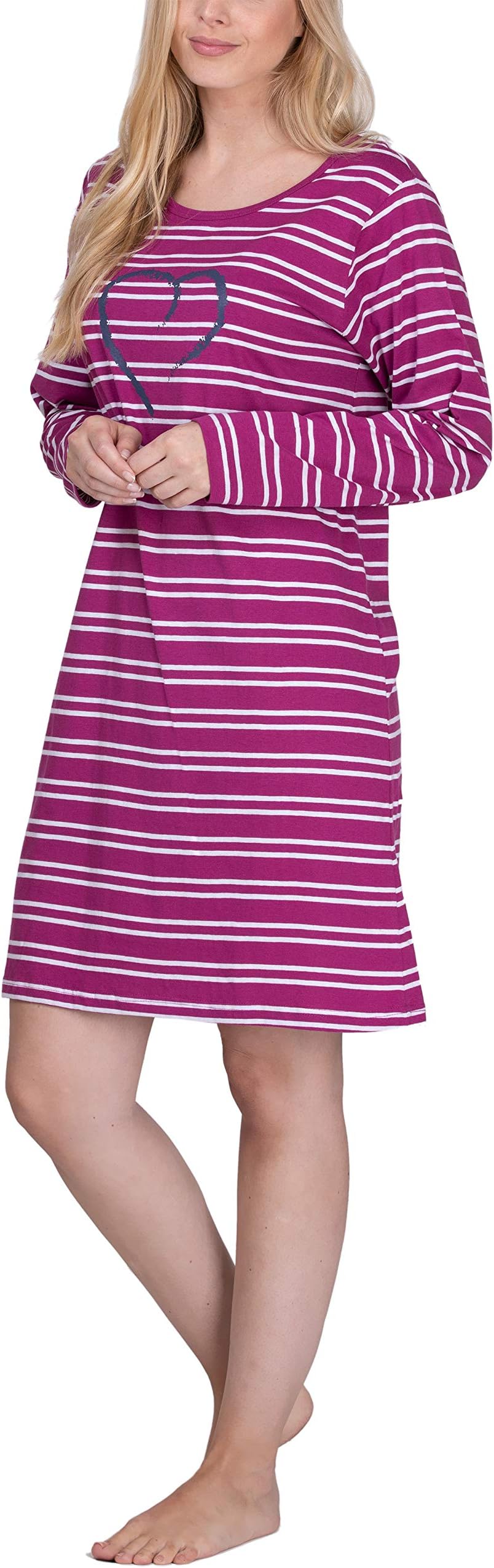 Moonline - Ladies Nightshirt Short Sleepshirt Made from 100% Cotton in Sizes S - 4XL