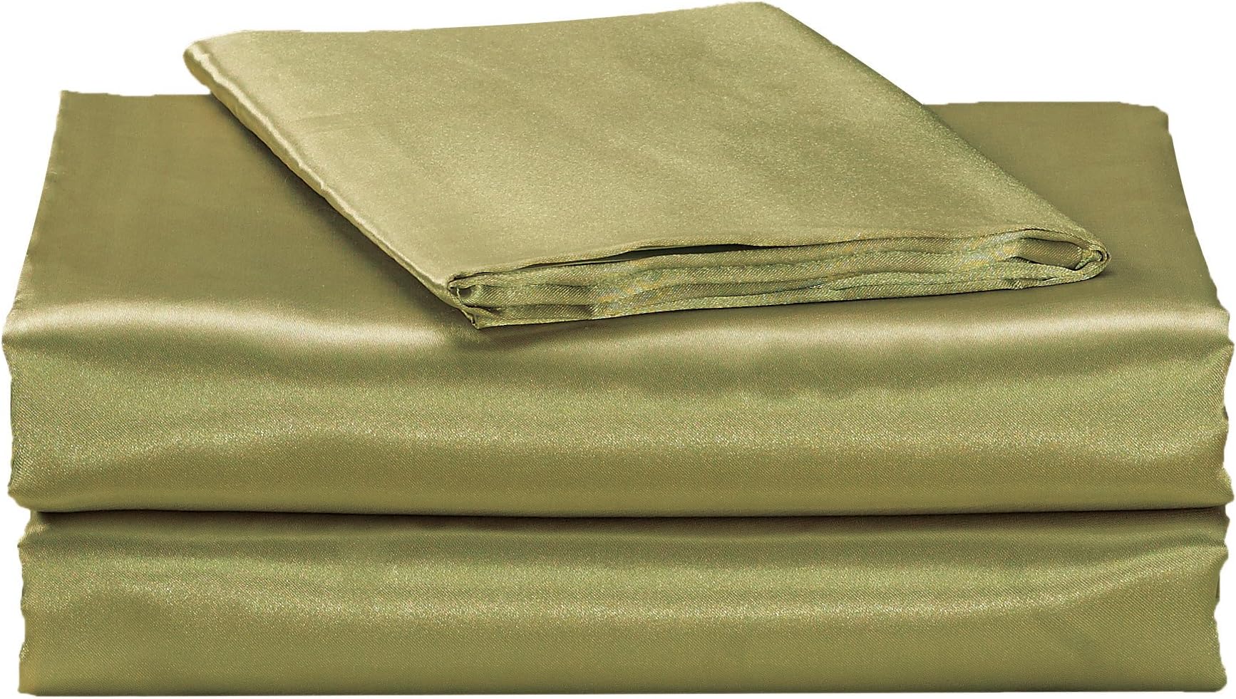 EliteHomeProducts EHP Super Soft and Silky Satin Sheet Set (Solid/Deep Pocket) (King, Sage)
