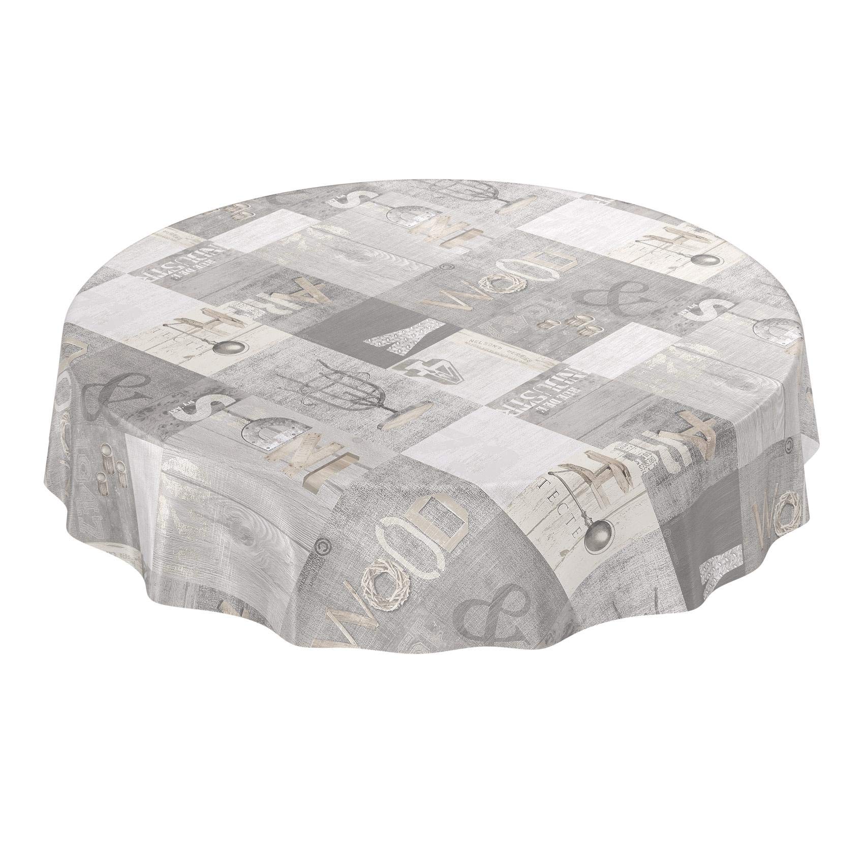 Oilcloth, tablecloth, washable, industry style, modern used look, Wax Cloth, sättige, beständige Farben, Rund 120cm