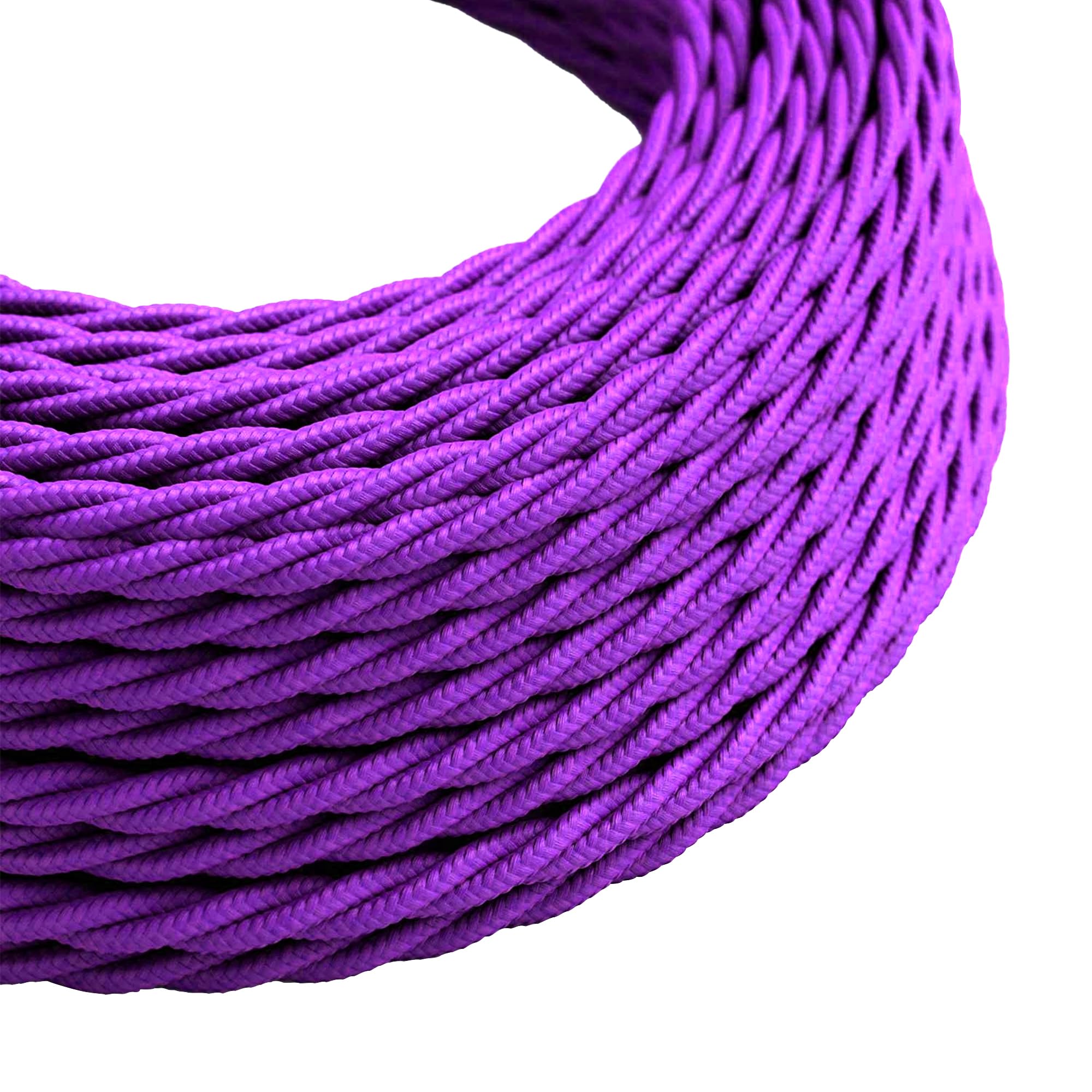 10 Meter Vintage 3 Core Twisted Electric Cable Fabric Covered Wire Italian Braided 0.75 mm Electrical Cable Flexible Wire for Lighting Other Appliances (Purple)