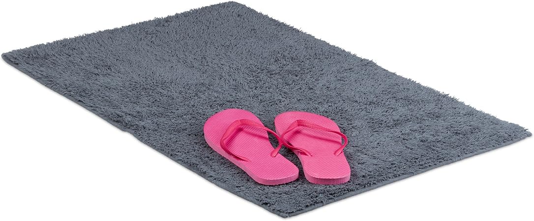 Relaxdays Lavable 50 X 80 Cm Tapis De Douche Salle De Bain Gris Coton 80 X 150 Cm