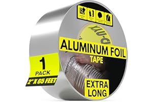 D-NYX Aluminum Foil Duct Tape 2 inch (3.9 mil) Heavy Duty, High Temperature Sealing & Patching, Perfect for HVAC, Air Ducts,Metal Repair, Foamboard, Insulation, Dryer Vent, Ductwork