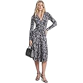 Michael Kors Womens Zip Front Ruched Midi Dress