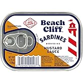 Beach Cliff Wild Caught Sardines in Mustard Sauce, 3.75 oz | High Protein, Gluten Free, Keto &amp; GLP-1 Friendly, Ready to Eat