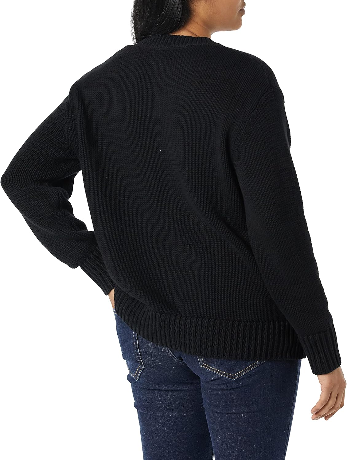  Brand - Daily Ritual Women's 100% Cotton Oversized Chunky Long-Sleeve Crew Pullover Sweater: Clothing