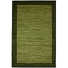 Kashi Home Sonoma Collection Stylish Geometric Inspired Decorative Accent Egyptian Area Rug, Green, 5' x 7'