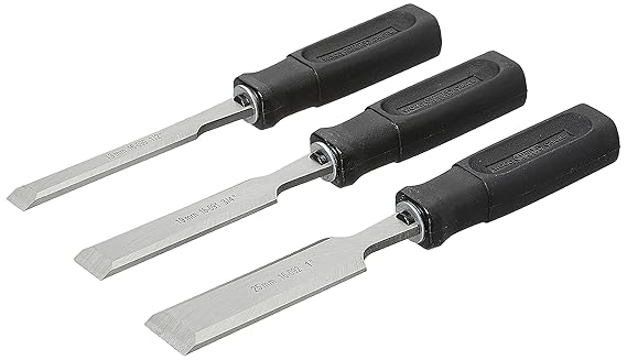 STANLEY 16-089 Wood Chisel Set ,3Pcs-1/2x7 3/4,3/4x7 3/4,1x7 3/4
