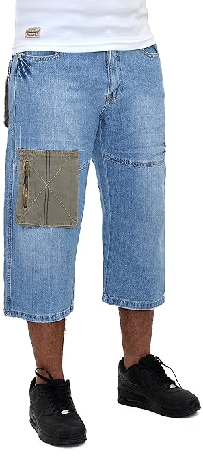 by-tex Herren Caprihose Herren Bermuda Jeans Herren Sommer Hosen Herren Cargo Capri Hosen - B125