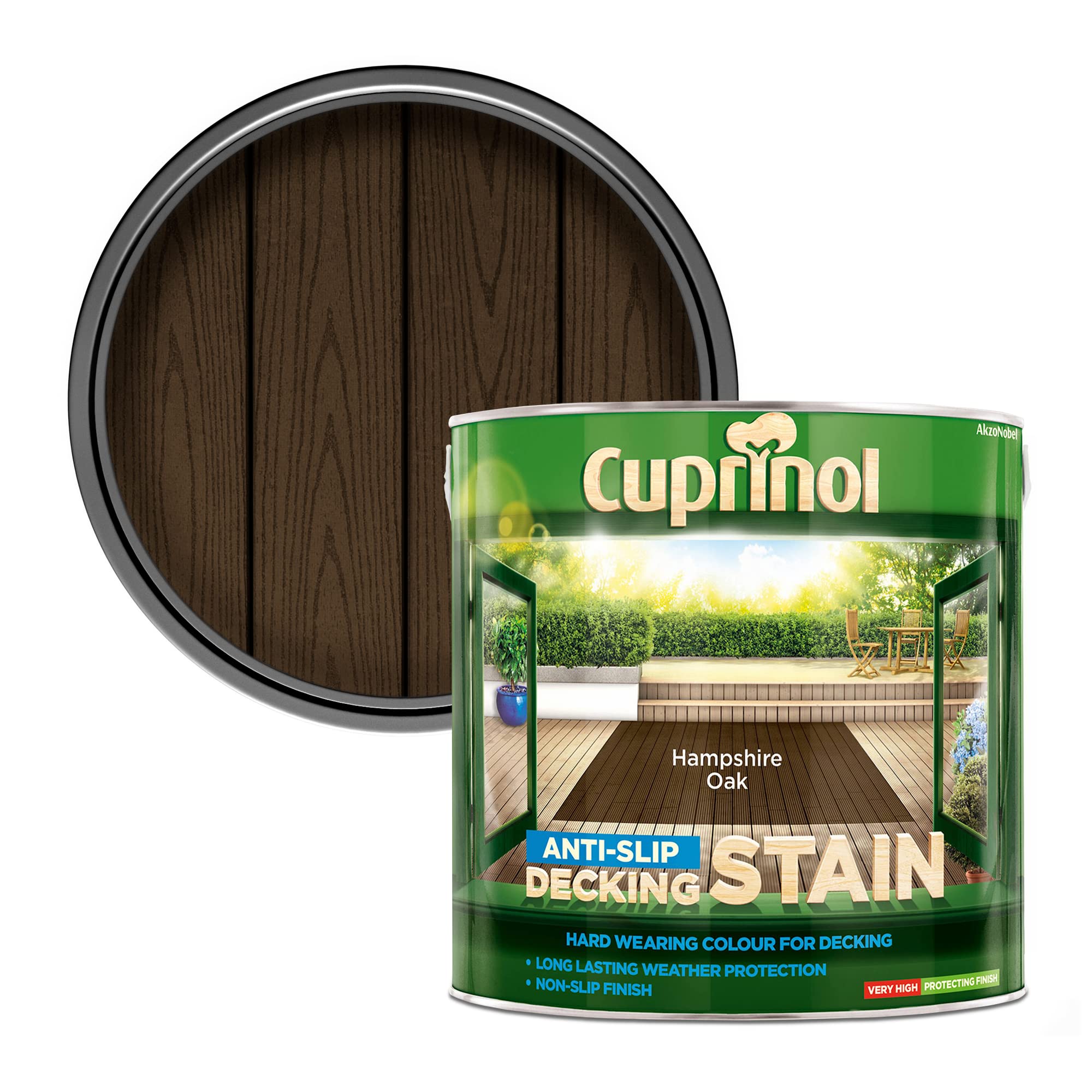Cuprinol 5092620 2.5L Anti Slip Decking Stain Hampshire Oak — image 1