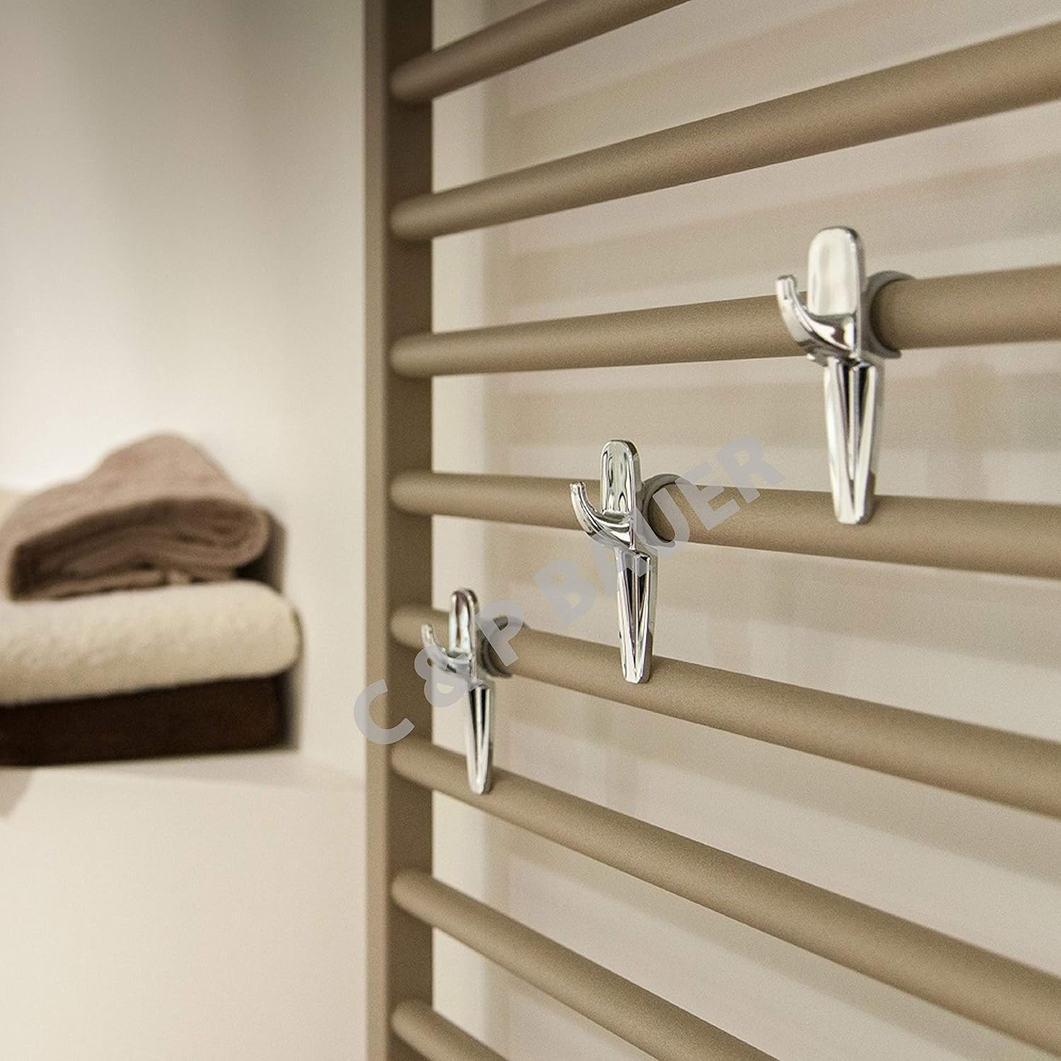 Towel Warmer 2pcs Set Universal Radiator Towel Holder Hooks For Bath Towels Colour White