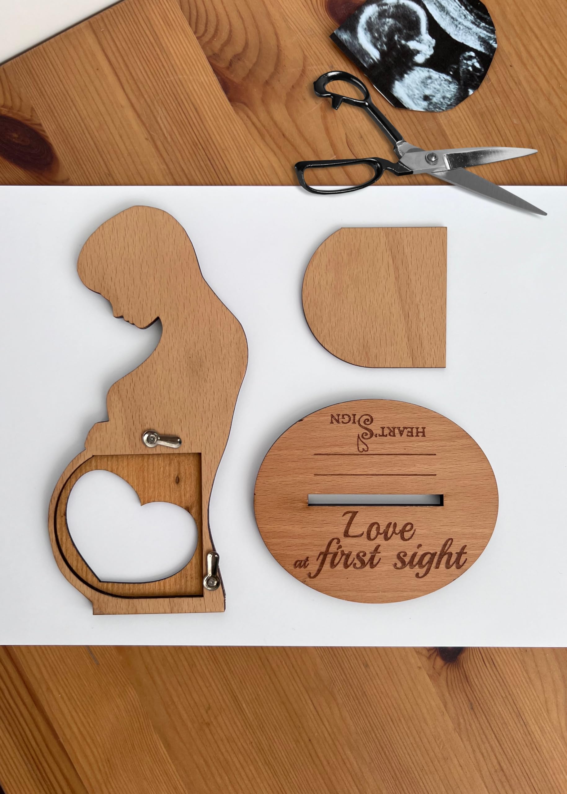 Heart's Sign Baby Ultrasound Photo Frame - Sonogram Frame Gift for Pregnant Women | Pregnant Wife Gifts From Husband | Expecting Mom Gift for Pregnant Friend