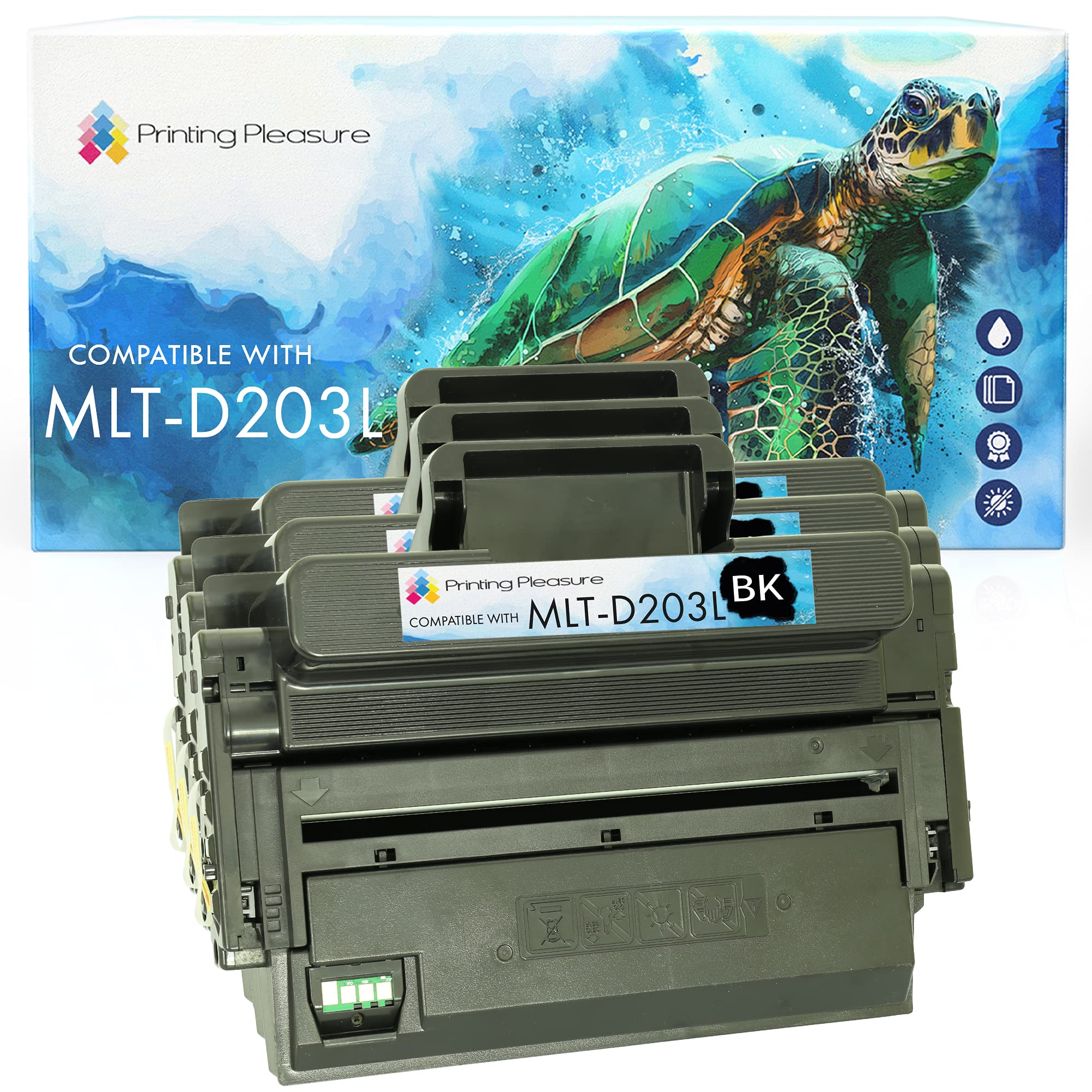 2 Compatible MLT-D203L Toner Cartridges for Samsung ProXpress SL-M3320 M3320ND M3370FD M3820 M3820ND M3820DW M3870FD M3870FW M4020 M4020ND M4020NX M4070 M4070FR - Black, High Yield (5,000 Pages)