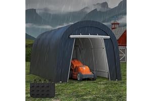 FansaFurn Domed Carport with 4 Cloth Bags, Portable Garage with 2 Roll-up Doors, Heavy Duty Car Canopy Party Tent, All-Season Storage Shelter Shed for Cars, Truck, or Garden Tools, 10' x 20'