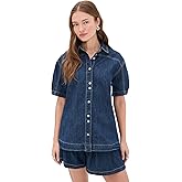 Free People Women's Griselda Denim Button Down and Shorts Set