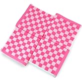 Jacquotha Wash Cloths 4 Pack - Pink Checkered Washcloths for Bathroom Decor | Soft Quick Dry Cotton Face Towels for Women &amp; Girls, 13" x 13"