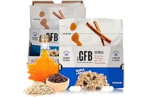The GFB Maple Raisin Protein Oatmeal Cups - Unique Pop-Up Bowl - Gluten Free, Plant Based, Non GMO, Sustainably Made - Ridiculously Tasty, Healthy, Vegan Protein Instant Oatmeal, 2 oz (6 Count)