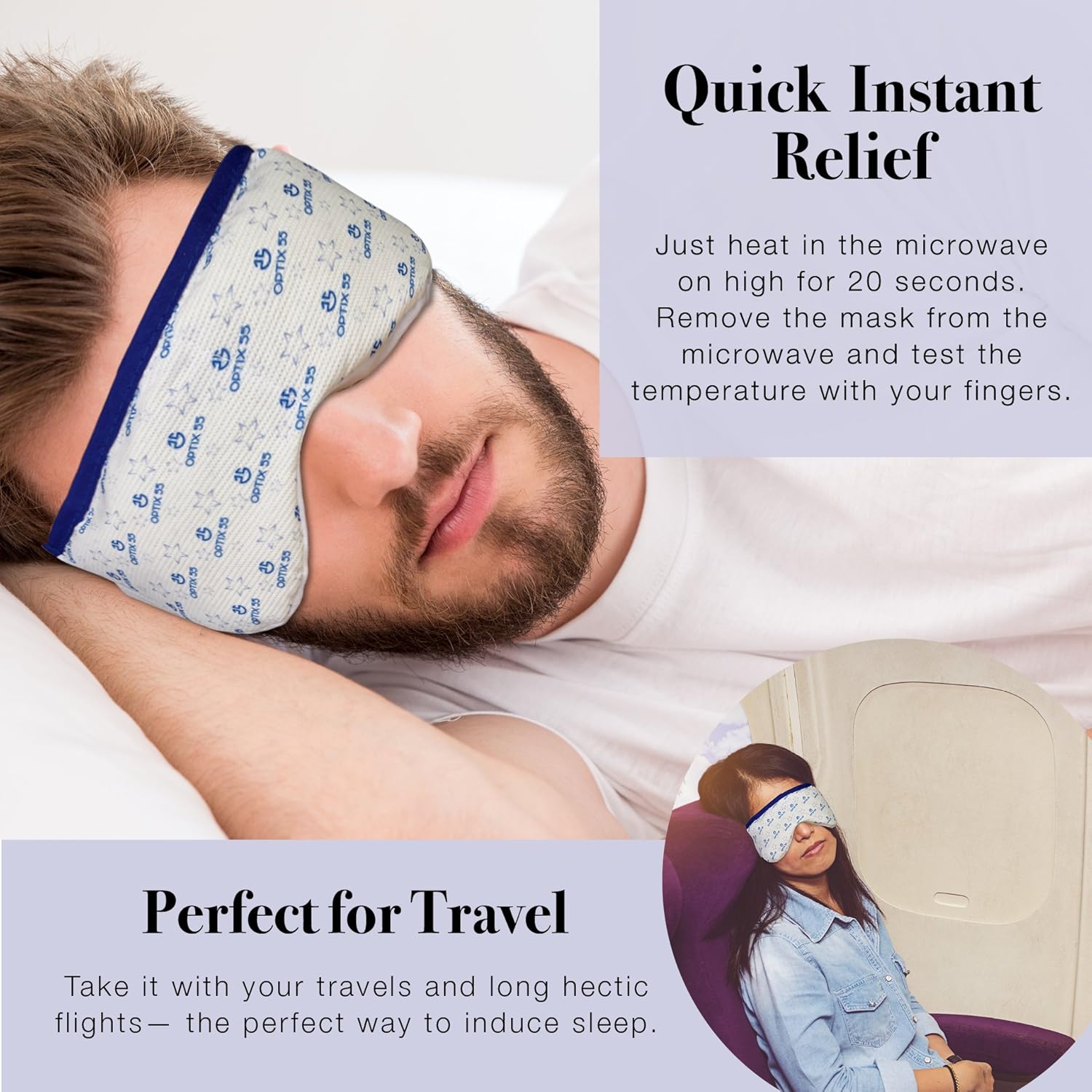 Eye Mask for Dry Eyes - Moist Heat Microwave Activated Warm Compress, Relieves Stye & Pink Eye: Health & Personal Care