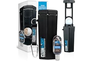Clean Flight Premium Golf Ball Washer - Portable Cleaner for Golf Bag or Cart - Best Golf Accessories Gifts for Men & Women