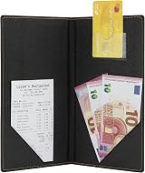 Securit Trendy Faux Leather Bill Presenter Menu Folder with Card Slot Black view 4