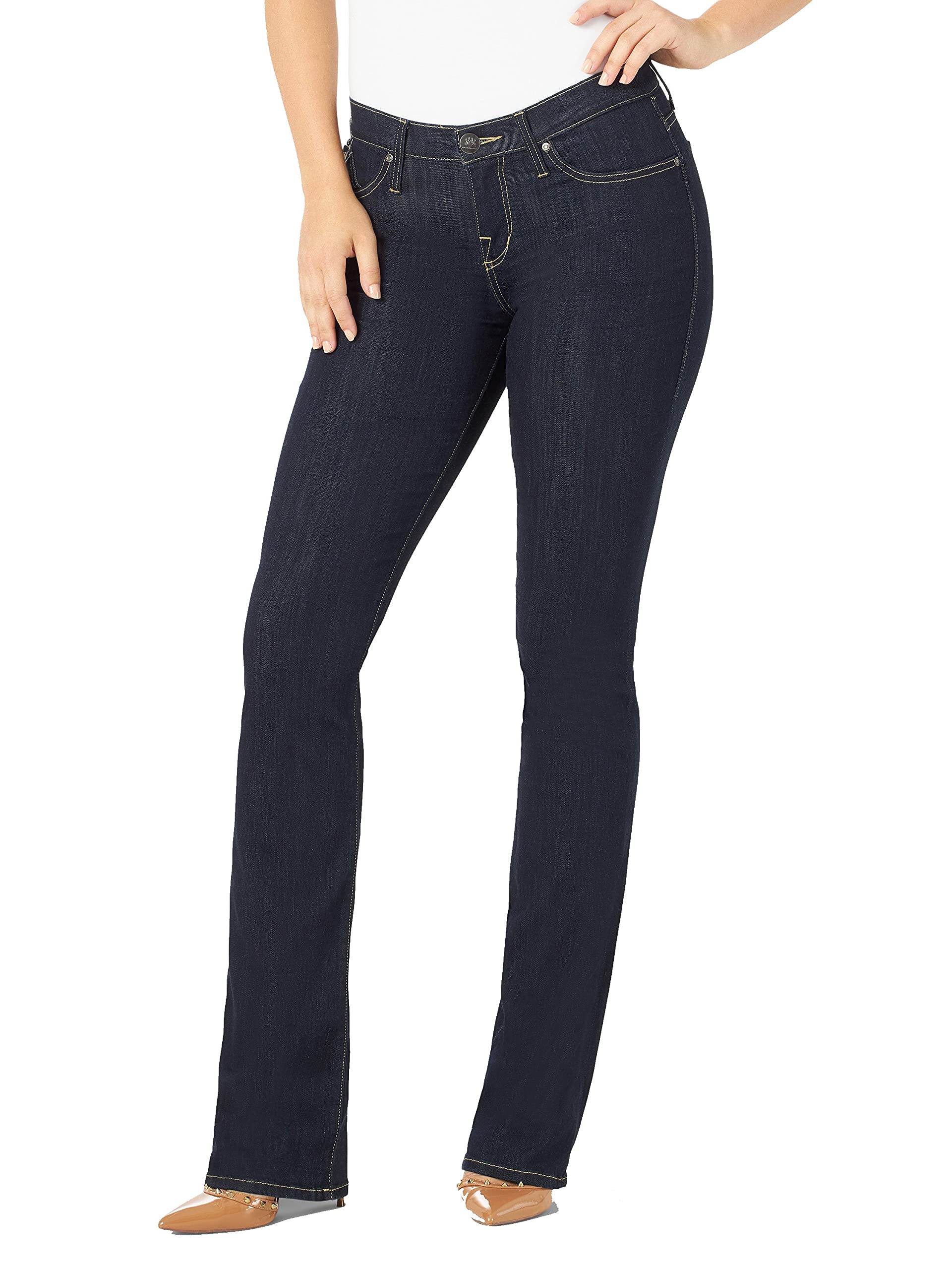 Rock & Republic Women’s Kasandra Mid Rise Bootcut Jean, Stat, 18 Short