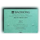 BAOHONG Artists' Watercolor Paper Block (20 Sheets, glued on Four Edges), 100% Cotton, Acid-Free, 140LB/300GSM, Watercolor Art Supplies for Wet, Dry, and Mixed Media Painting (Cold Press 4.9"X7")