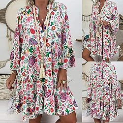 YongANs Tunic Tops Dress for Women 3/4 Sleeve Boho