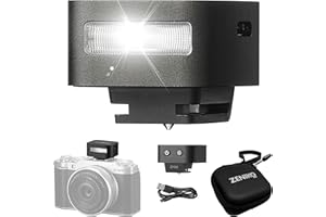 Zeniko ZF08 Mini Camera Flash Speedlite- On Camera Flash GN16, 5 Power Levels, CCT 6500k ±200k with Universal Hot Shoe Mount ＜3s Fast Recycling for Sony/Canon/Nikon/Panasonic/Olympus(Black,ZF08)