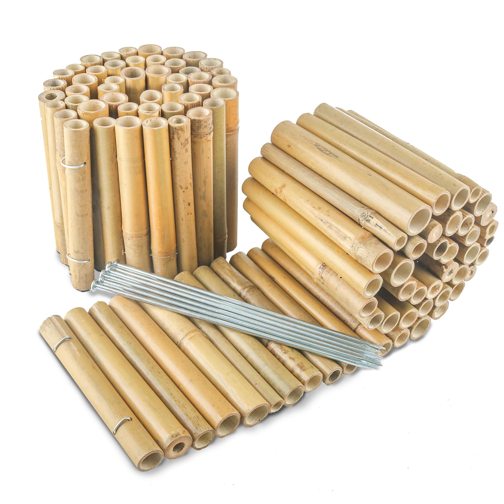 Photo 1 of HTWNK Bamboo 2 Pack Short Fence Outdoor Landscape Edging Flexible Decorative Border 7.8'' H x 47'' L