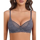 Avidlove Women Lace Bra Underwire Sexy Bralettes Unlined Mesh Full Coverage Lingerie Everyday Bras