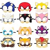 Alirea Felt Favors for Kid (12 Packs), Hedgehog Themed Party Supplies Dress Up Costumes Mask Cosplay Birthday Gift