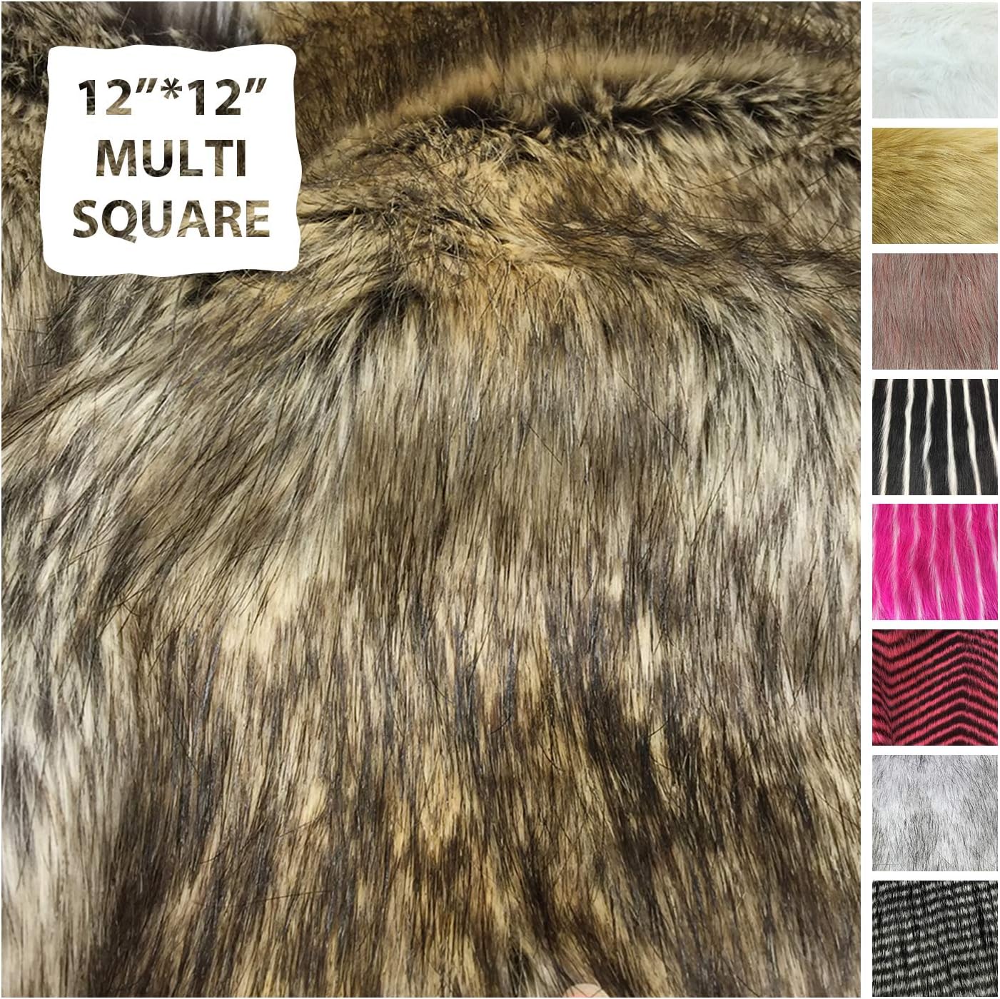 Amazon Com Furryvalley Lux Fur Tip Dyed Raccoon Faux Fur Fabric Squares Multi Sizes Cuts Patches Soft Long Pile Fur For Craft Costume Camera Floor Home Decoration Raccon Brown 12 X 12