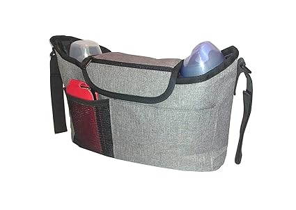 Strap On Kinderwagen Aufbewahrungstasche mit abnehmbaren Haken - Kinderwagen-Buggy-Organizer-Tasche - Babyzubehör mit 2 tiefe