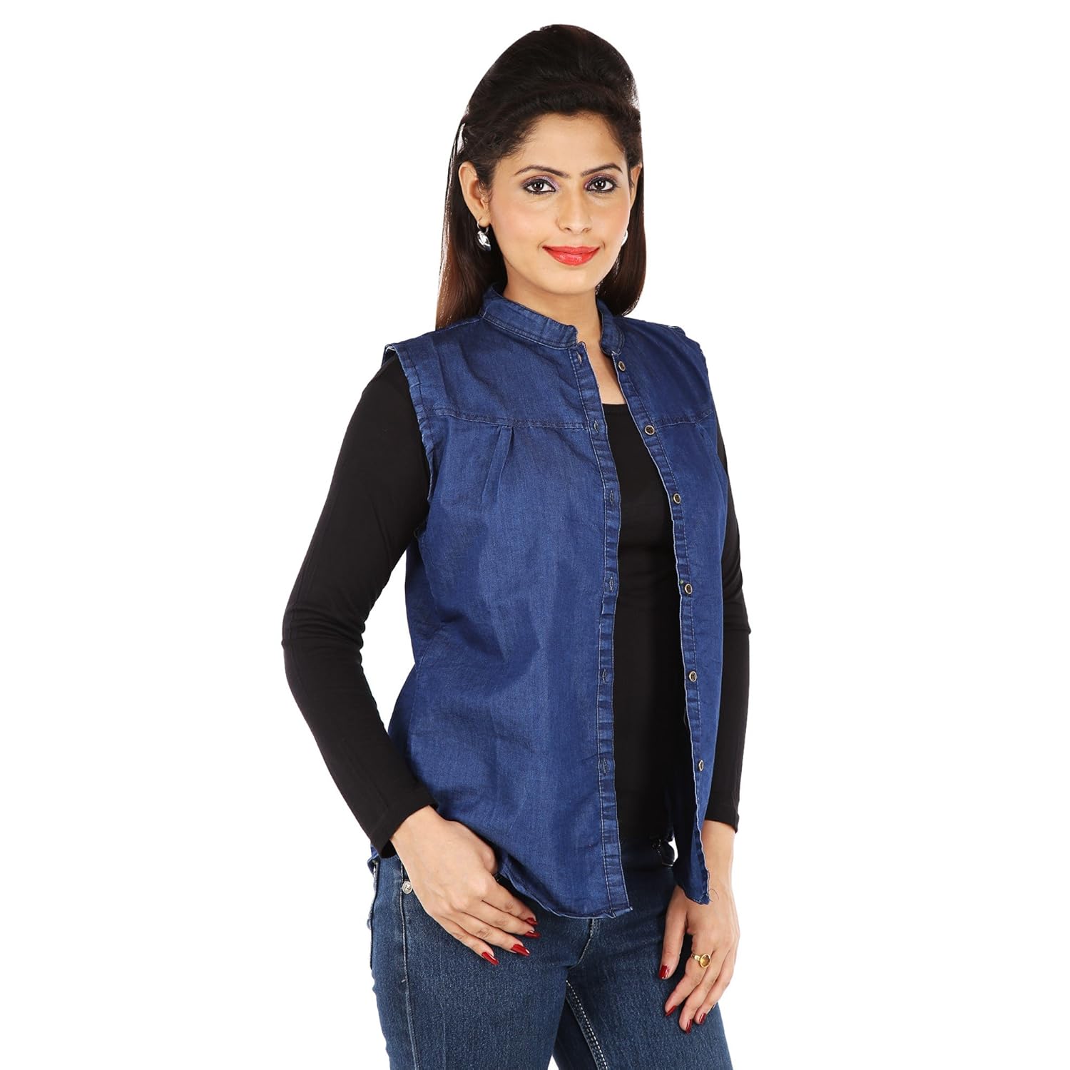 romile party wear denim jacket/shirt s,m,l,xl,xxl size