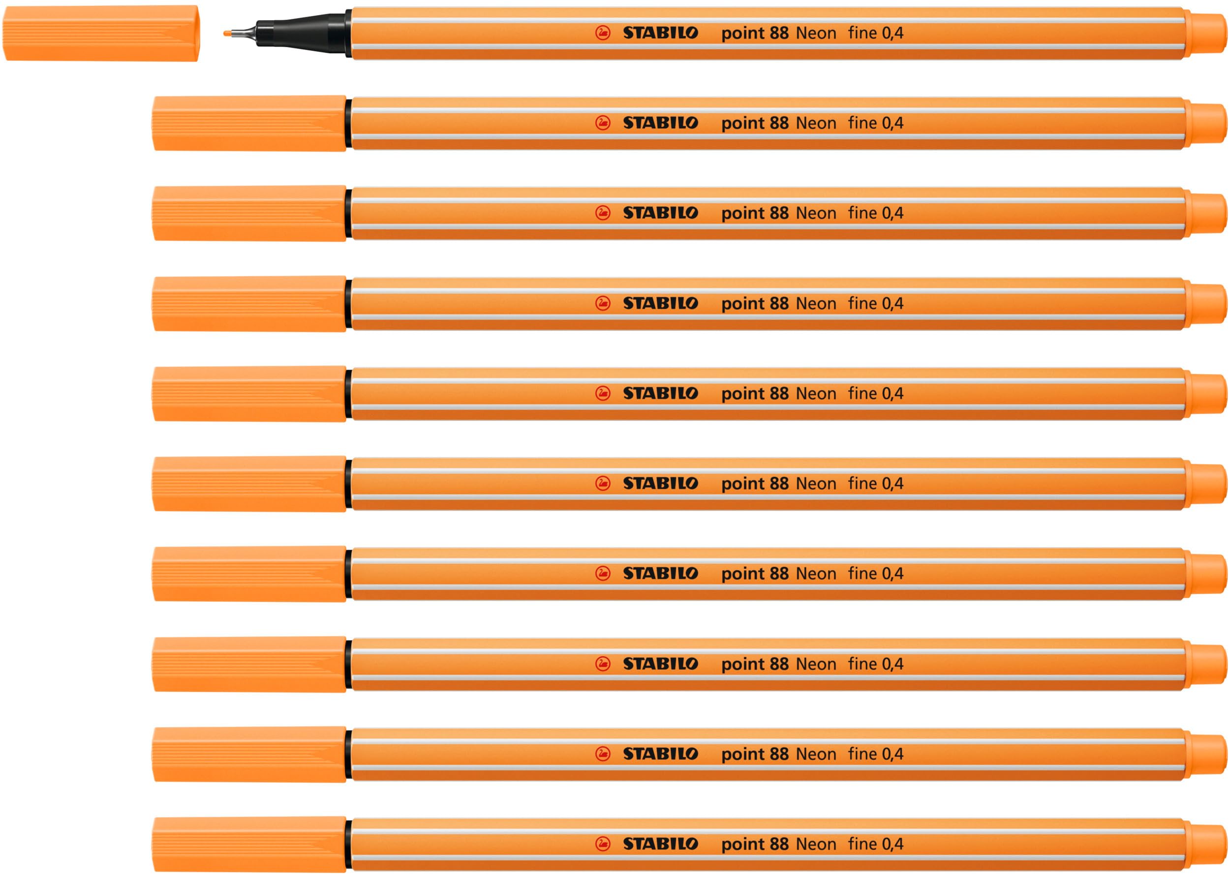 STABILO point 88 - Fineliner - Pack of 10 - Neon Orange — image 1