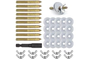 LHYBTM Bird Cage Screws Bird Perch Screws Bird Stand Platform Accessories 20 Washers 10 Screws 10 Wing Nuts 1 Drill Tool Hardware for Fixing Bird Playground Perch Food Bowls Feeder Breeding Box (10 Sets)