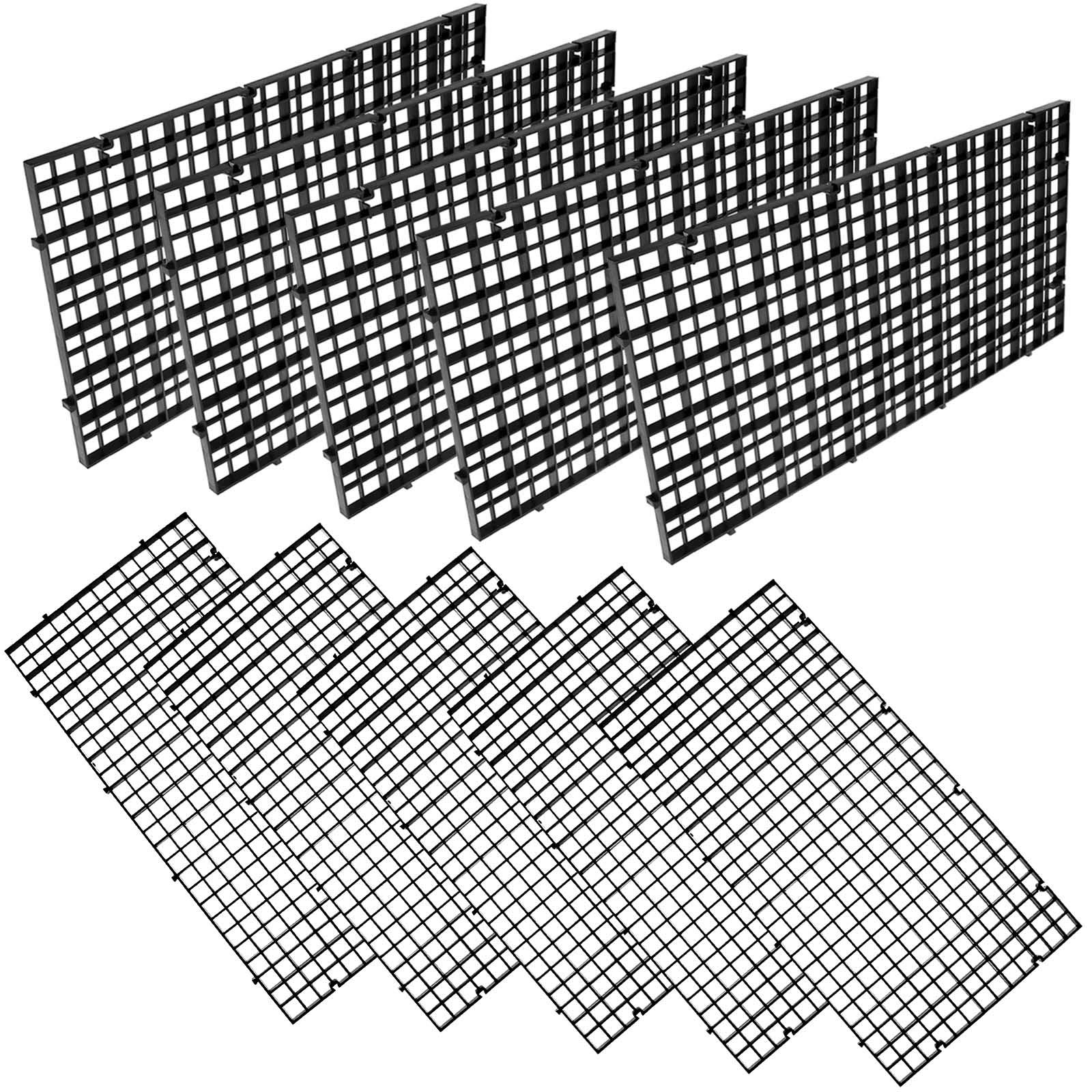 Haishell 10 Pcs Aquarium Fish Tank Divider Egg Crate Aquarium Filter Bottom Tray Grid Isolation Board Partition Net Pane Separator for Mixed Breeding Light Diffuser