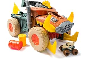 Monster Jam Mini Jam, Megalodon Mad Hog Chomper and Monster Truck, Fun Cleanup and Storage, Kids Toy Gifts for Boys and Girls Ages 3 and Up