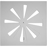 Teak Isle Adjustable 24x24 Drop Ceiling Vent Cover, White ABS Airflow Control Panel, Tool-Free Installation Air Diffuser, Made in USA