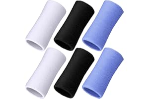 WILLBOND 6 Inch Wrist Sweat Bands for Men Women Tennis Elastic Athletic Long Sweatband Wrist Absorbent for Basketball Tennis Running Outdoor Activity