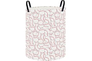 CLOCOR Round Collapsible Flat Storage Basket,Space-Saving Fabric Laundry Hamper for Clothes,Nursery Hamper,Gift Basket(Pile u