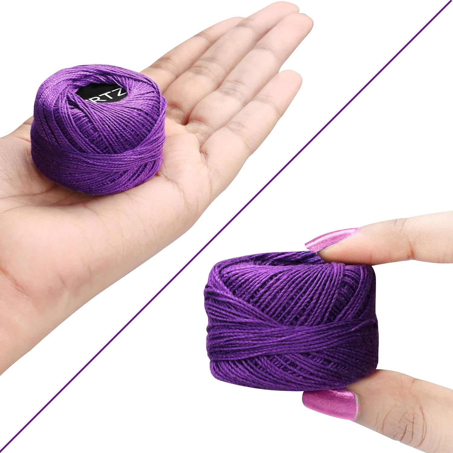 Kurtzy Colourful Crochet Yarn (42 Balls), 2 Crochet Hooks Included (1mm & 2mm), Each Thread Ball Weighs (5g/0.18oz) - Image 4
