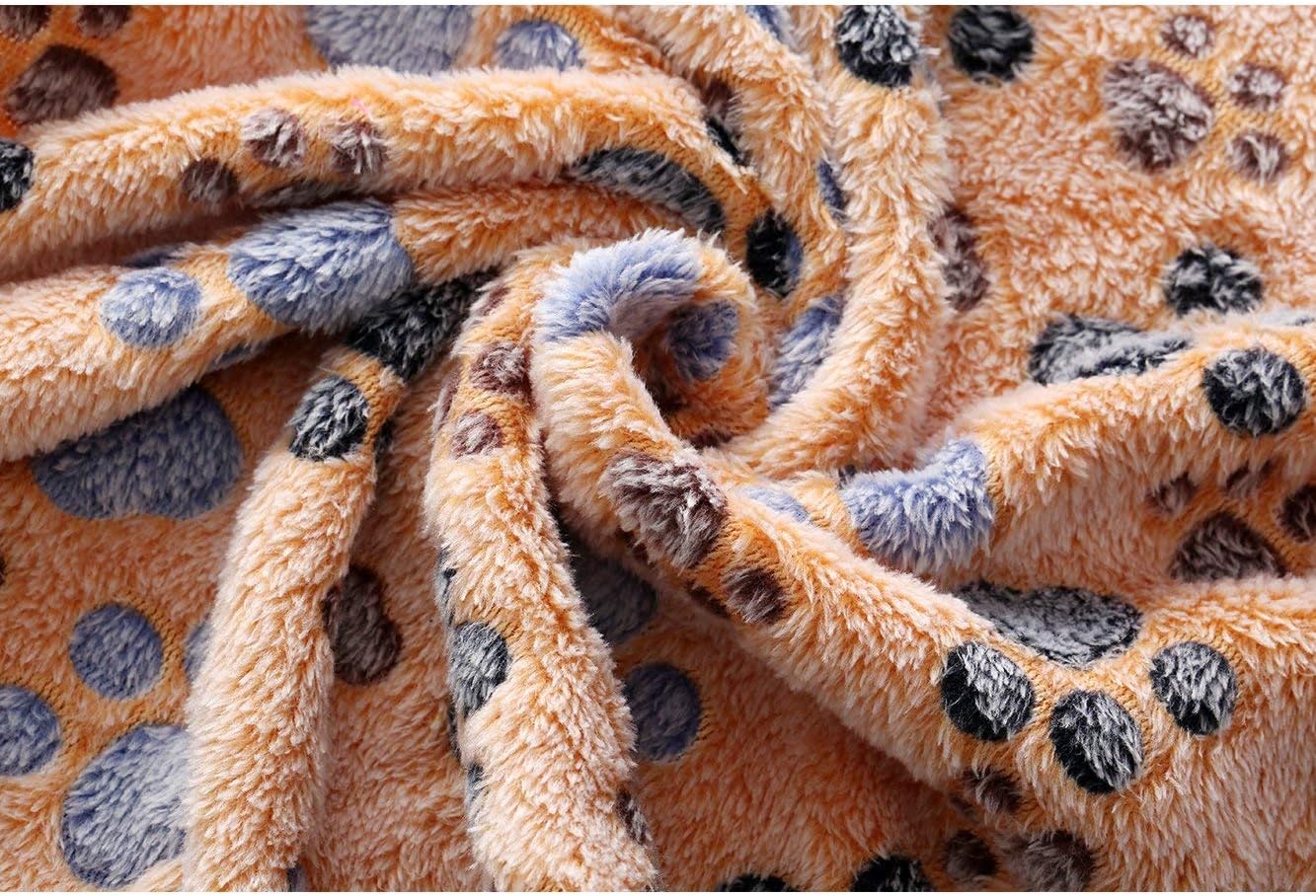 Luciphia 1 Pack 3 Blankets Super Soft Fluffy Premium Fleece Pet Blanket Flannel Throw for Dog Puppy Cat Paw Brown/Pink/White Small : Pet Supplies