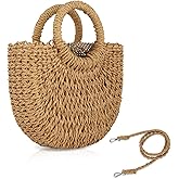 FENBEN Straw Hobo Bags for Women Small Crossbody Bag Beach Purse Weave Shoulder Handbag Rattan