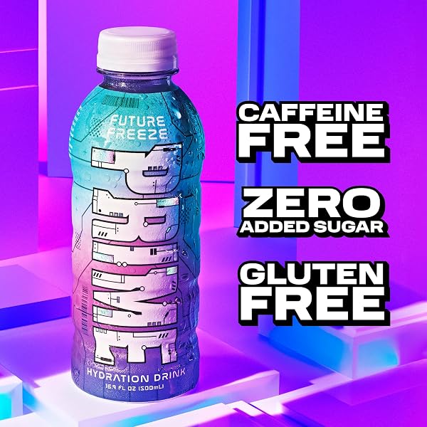 PRIME HYDRATION FUTURE FREEZE, SPORTS DRINKS, ELECTROLYTE ENHANCED FOR ULTIMATE HYDRATION, 250MG BCAAS, B VITAMINS, ANTIOXIDANTS, LOW SUGAR, 16.9 FL OZ, 12 PACK