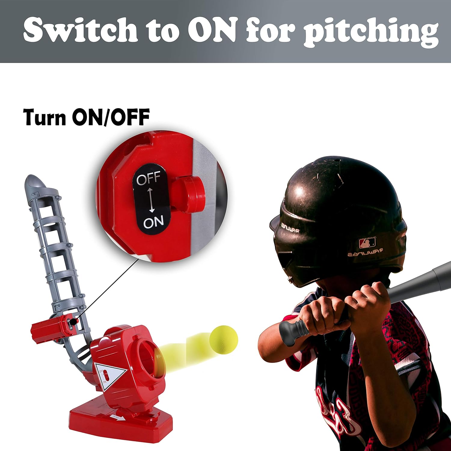 Ball Pitching Game Machines – Baseball & Tennis Training for Kids – Active Outdoor Sports Gaming Toys Trainer for Learning, Early Development for Toddlers, Children 3, 4, 5, 6, 7 Year Old: Toys & Games